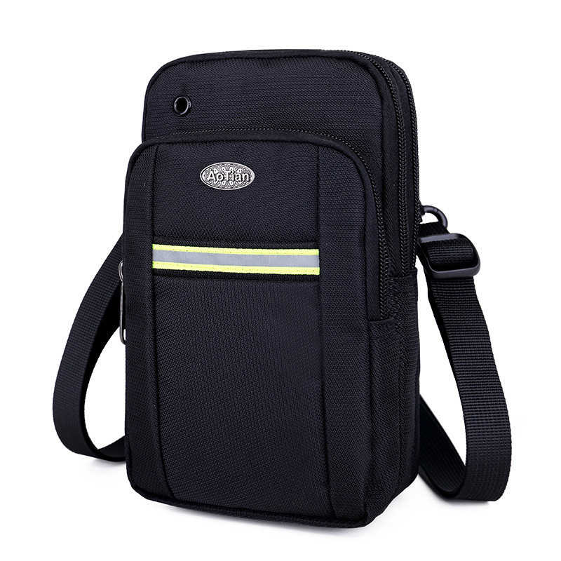 Hot Sale Women Nylon Sling Bag 5.5 Inch Phone Bag Crossbody Bag – (Color: Black)
