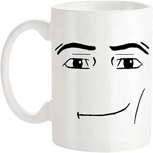 Saviola-MAN FACE Funny Gamer Mug, Birthday Mug, 11oz Novelty Coffee Cup, White, 1 Count (Pack of 1)
