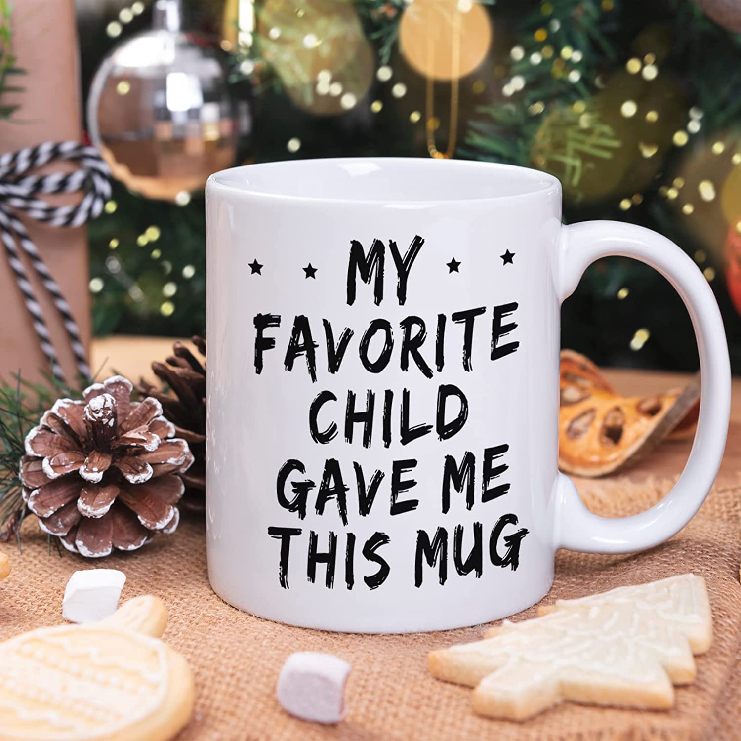 My Favorite Child Gave Me This Funny Coffee Mug – Best Dad & Mom Gifts, Gag Father’s Day Mothers Day Present Idea from Daughter, Son, Kids, Christmas Birthday Funny Gift for Parents, White 11 Oz
