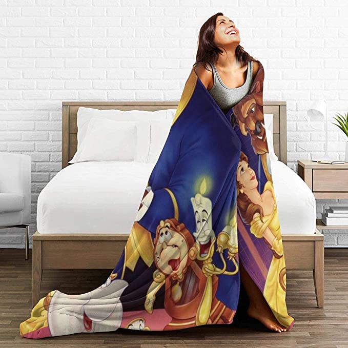 RUIFUDA Auty and The Be_AST Super Soft and Comfortable Blanket Sherpa Throw Flannel All Season Available for Men Women Kids L