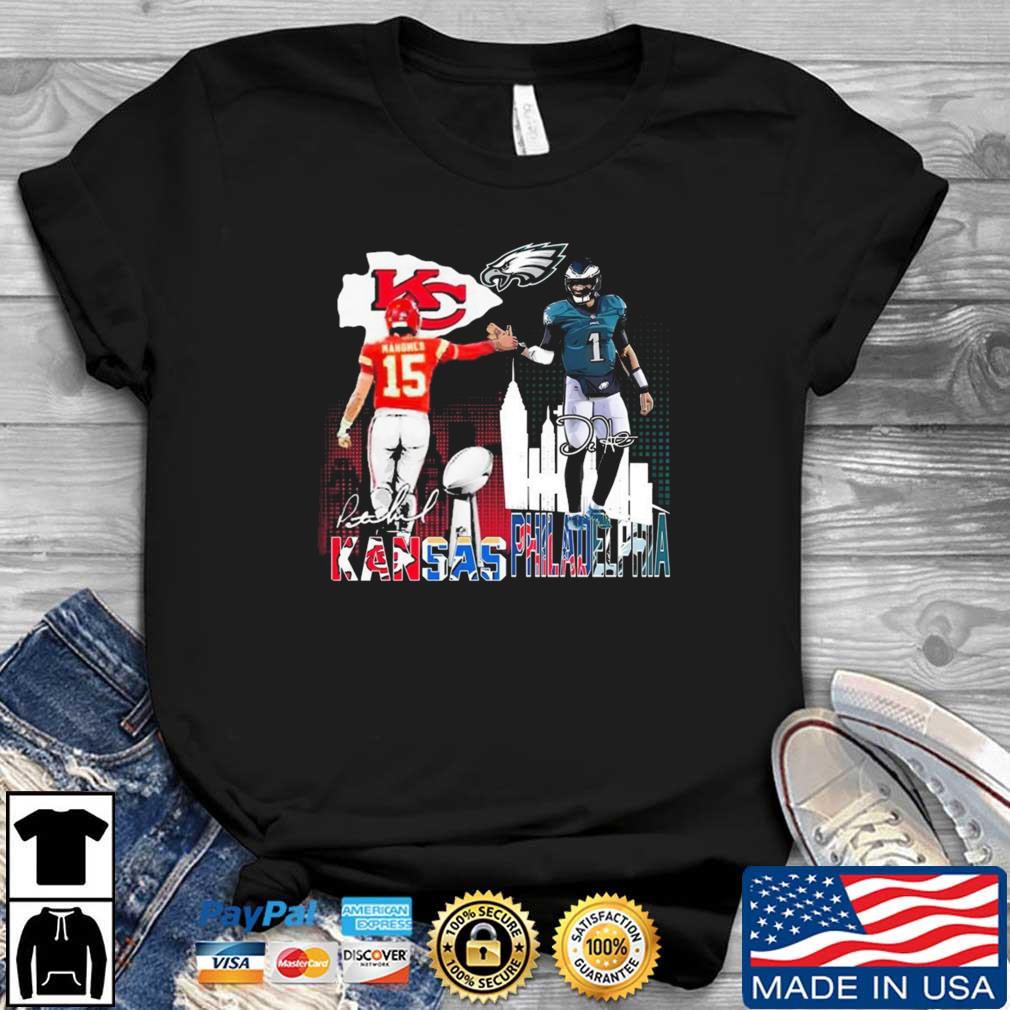 Championship LVII Jalen Hurts Patrick Mahomes Shirt, Jalen Hurts Patrick Mahomes T-Shirt, Eagles vs Kansas City Chiefs Shirt, Jalen Hurts Patrick Mahomes