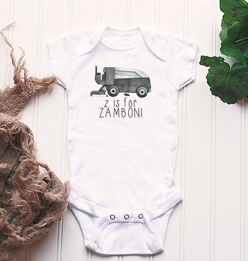 Zamboni Bodysuit, Hockey Bodysuit, Hockey Baby Bodysuit, Hockey Dad Bodysuit, New Dad, Custom Bodysuits, Baby Boys Girls Bodysuit