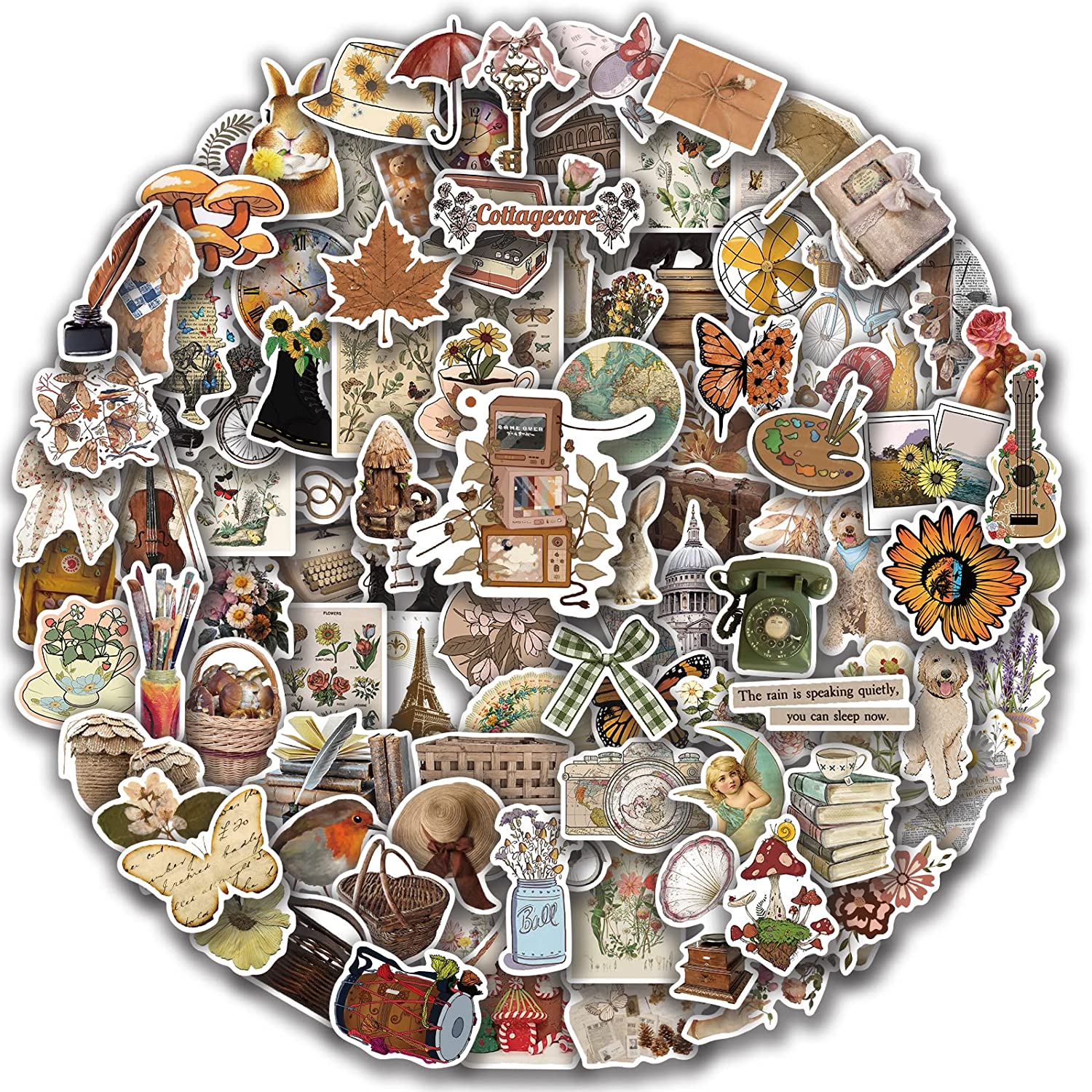 200PCS Construction Stickers,Cute Aesthetic Vinyl Stickers for Water Bottle Laptop Mobile Phone Skateboard Stickers,Vintage Stickers for Kids Teens Adults