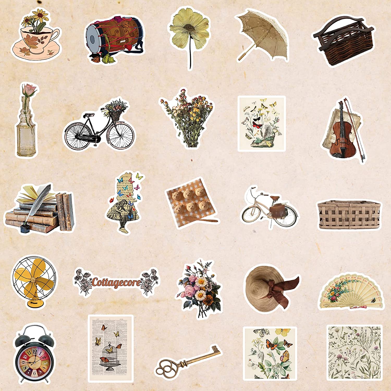 200PCS Construction Stickers,Cute Aesthetic Vinyl Stickers for Water Bottle Laptop Mobile Phone Skateboard Stickers,Vintage Stickers for Kids Teens Adults