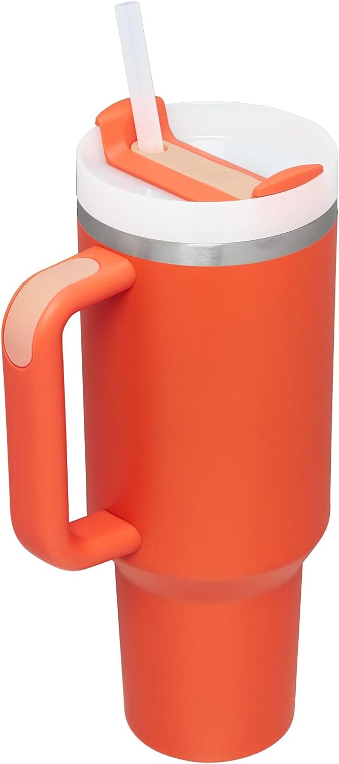 Stanley Quencher H2.0 FlowState Stainless Steel Vacuum Insulated Tumbler with Lid and Straw for Water, Iced Tea or Coffee, Smoothie and More, Tigerlily, 40 oz