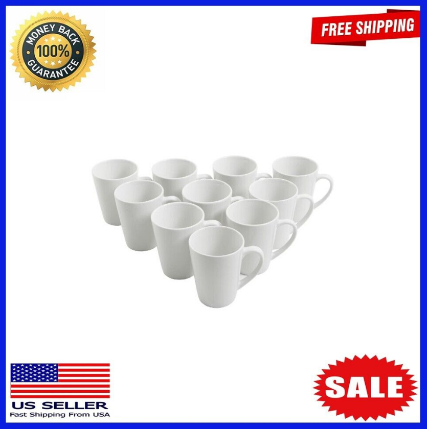 Gibson Home Everyday Round White 12oz Mug, Set of 10