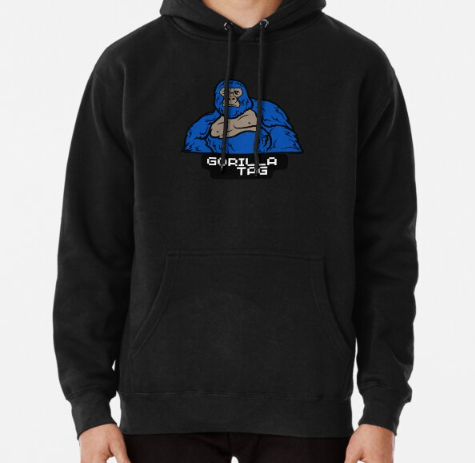 TEEWORLD Funny Gorilla Tag Merch Funny Gorilla Tag Party Time Fan Lover Game Pullover Hoodie Black