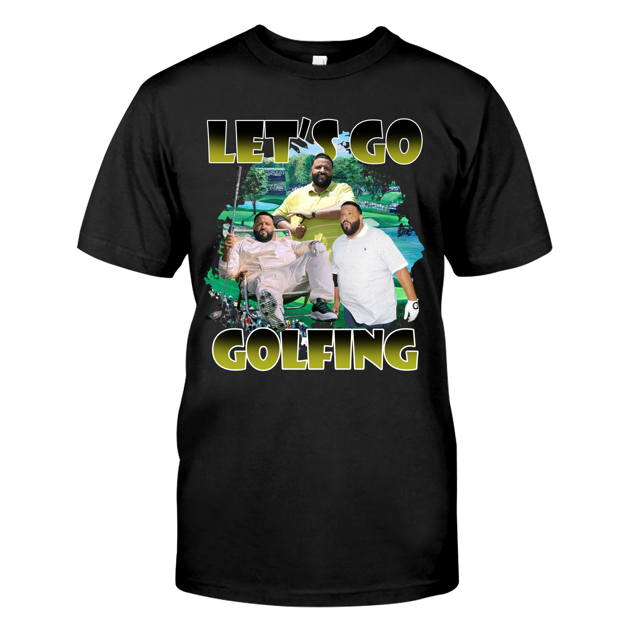 DJ Khaled T-Shirt, God Did T-Shirt, DJ Khaled Golfing T-Shirt, DJ Khaled Homage T-Shirt, Let’s Go Golfing DJ Khaled T-Shirt Black