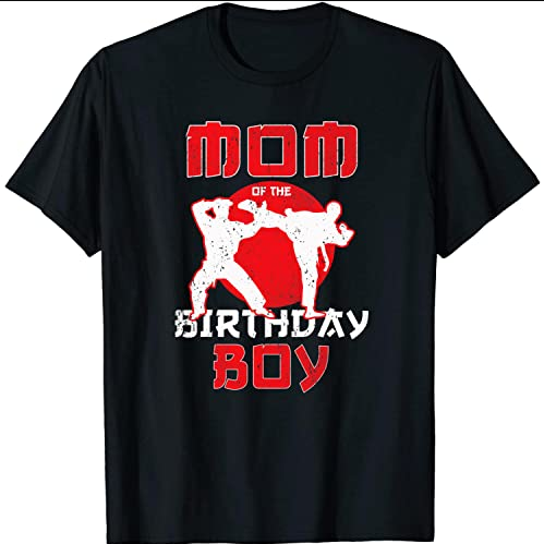 Mom of The Birthday Karate Taekwondo Boy Martial Arts T-Shirt, Long Sleeve Shirt, Sweatshirt, Hoodie