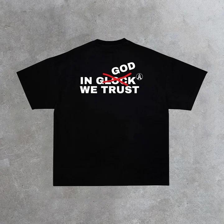 Vintage In God We Trust Isaiah 54:17Graphic 100% Cotton T-shirt
