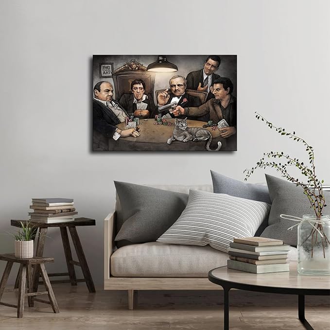 Big Chris Art Gangster Collage Playing Poker Print Poster Picture HD Print Poster Retro Painted Modern Home Bedroom Room Aesthetic Decoration Canvas Art