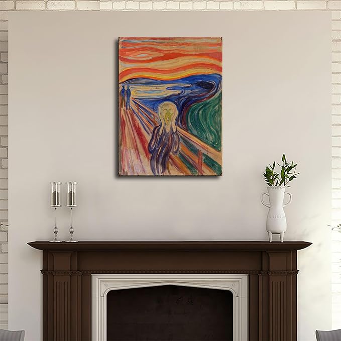 The Scream Famous paintings by Edward Munch poster Canvas Wall Art Modern Home Living Room Office Bedroom Decor